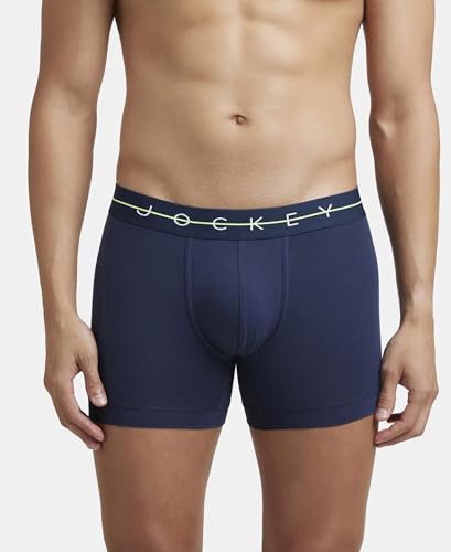 Image of Jockey NY16 Men's Super Combed Cotton Elastane Stretch Solid Trunk with Ultrasoft Waistband (Pack of 2)