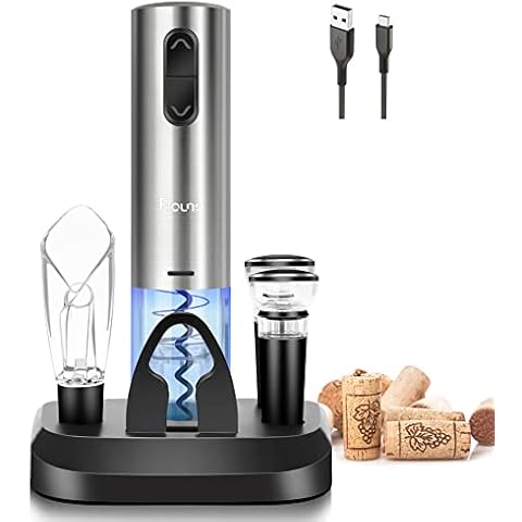 Flauno Elektrisches Weinflaschenöffner | Elektrischer Korkenzieher | Geschenkbox enthält Automatischer Weinflaschenöffner Cover