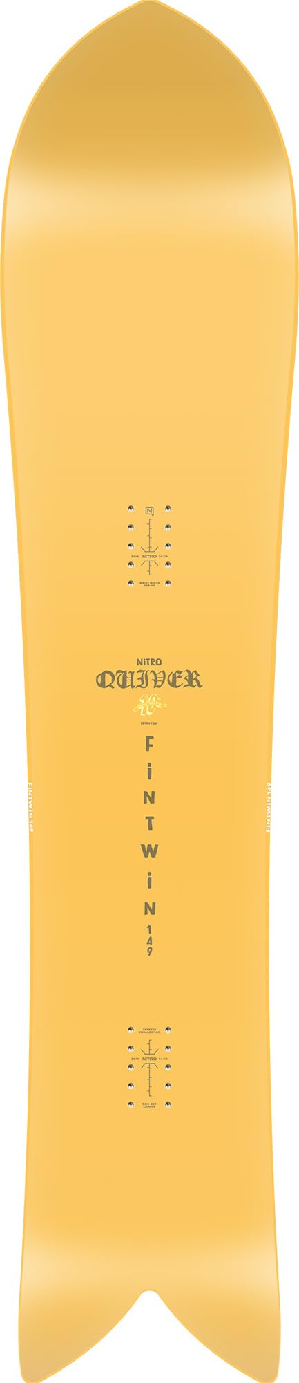 Nitro Fintwin Board '25, Quiver Series, Swallowtail, Cam Out Camber, Backcounty, Mid Wide Tapered