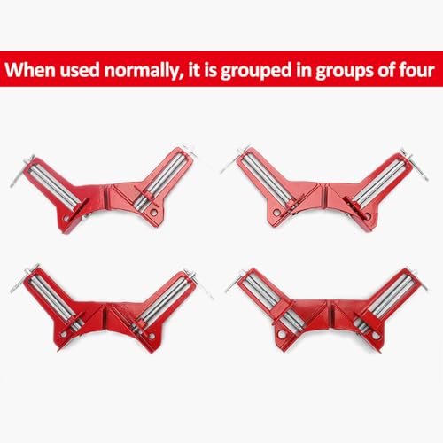 Corner Clamps Woodworking Reinforced 90 Degree Camps Right Angle Clamping Angle Square Wood Square Quick Fix Cramp Red Dorsion Cramp DIY Red - Image 6