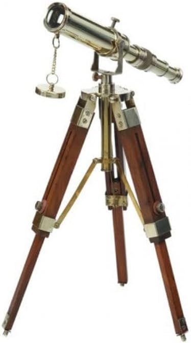 Pirates Brass Finish Telescope with Tripod Stand Collectible Marine Gift Working Telescope Shine Brass Handmade Gift Item.