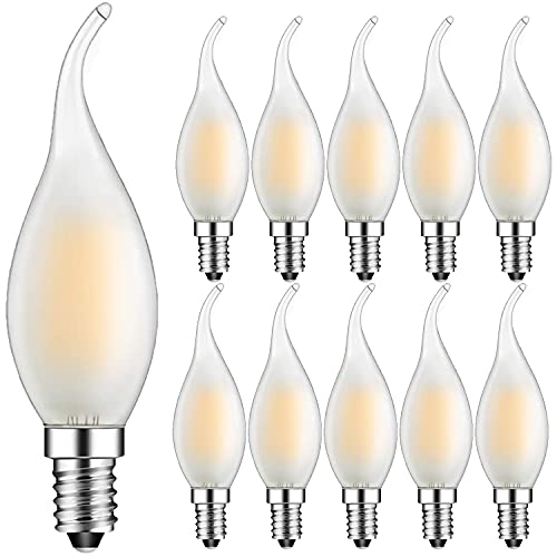 Suncan 10 St&uuml;ck E14 Kerze Lampe Warmweiss, Leuchtmittel E14 C35 LED Lampe 4W, Warmwei&szlig; 2700K,Nicht Dimmbar, AC220V, f&uuml;r Kronleuchter Tischlampen Wandlampen