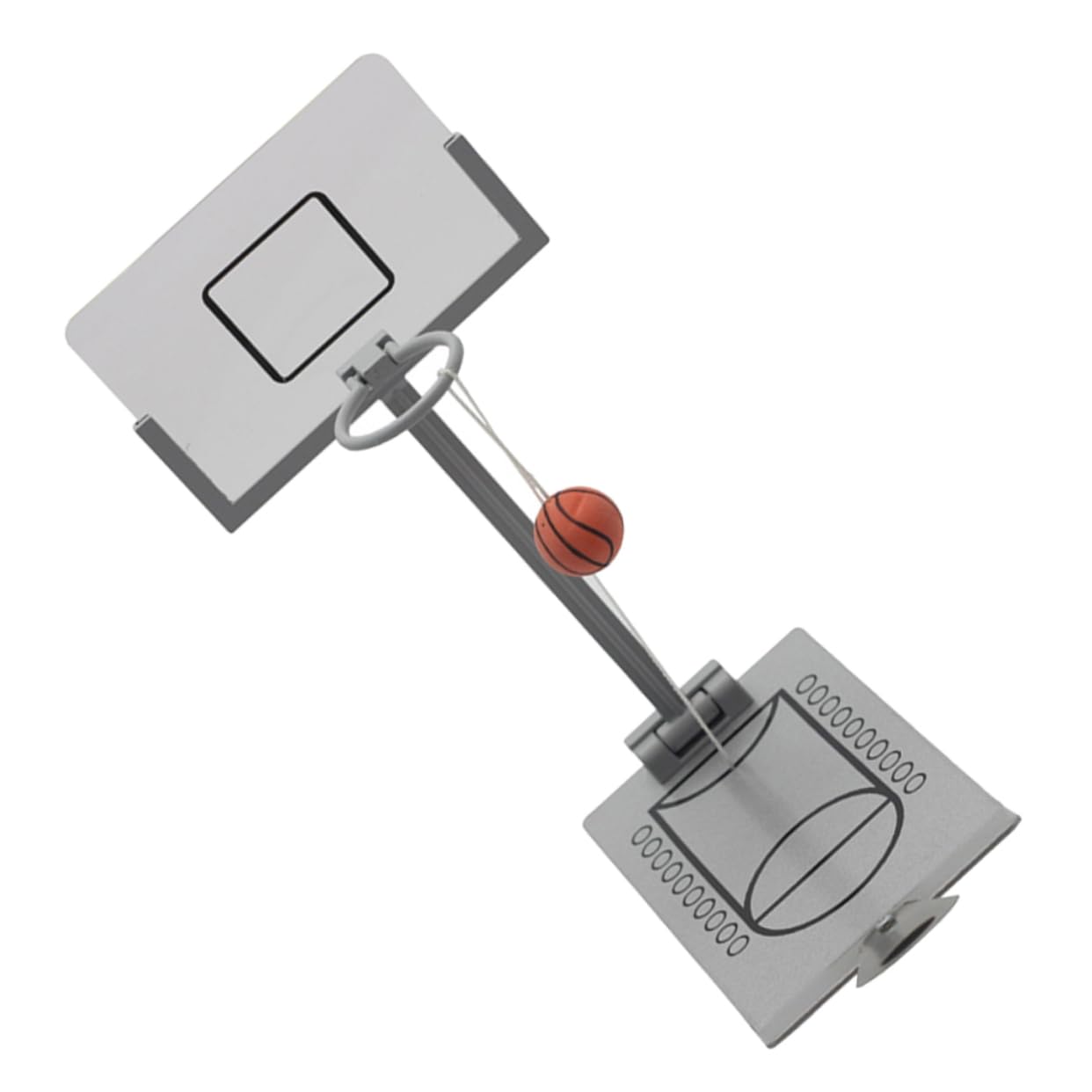 KONTONTY Elastic Basketball Toy Desktop Basketball Hoops Metal Construction Portable for Boys and Girls Office Travel
