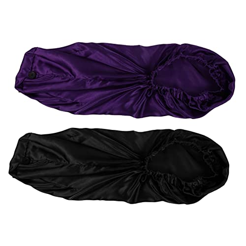 Bonnets Satin avec Boucle pour Protéger Cheveux de la Casse pour Dormir
