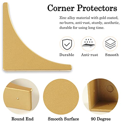 Protections d'angle en métal doré 6,4 cm pour tables et meubles décoratifs