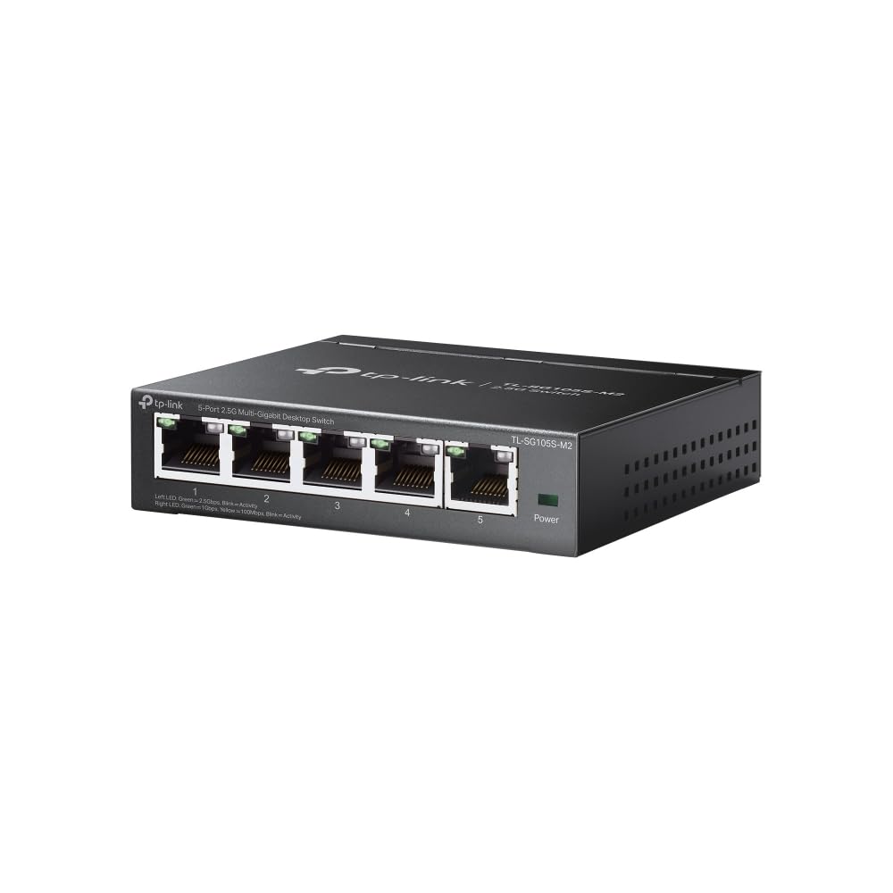 TP-Link Switch desktop multi-gigabit a 5 porte 2,5 G, tutte le porte 2,5 G, connessioni super veloci, QoS, senza ventola, adatto per NAS/server/AP/NVR/video 4K, plug & play, involucro metallico