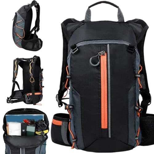 Trrymbbe Backpack bici da bici 10L Backpack impermeabile in campeggio portatile con striscia riflettente e tasche acqua esterna leggera per il campeggio da trekking ciclistico