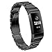 Maxjoy Compatible with Fitbit Charge 3 / Charge 4 Bands, Charge 3 SE Metal Band Small Large Stainless Steel Bracelet Strap Replacement for Fitbit Charge 3/ Charge 4/ Charge 3 SE Wristbands, Black