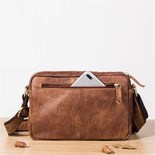 Vintage Messenger Bag, PU Leather, Shoulder Crossbody Purse with Strap, for Travel Work Business, for Women Men, 9.8in3