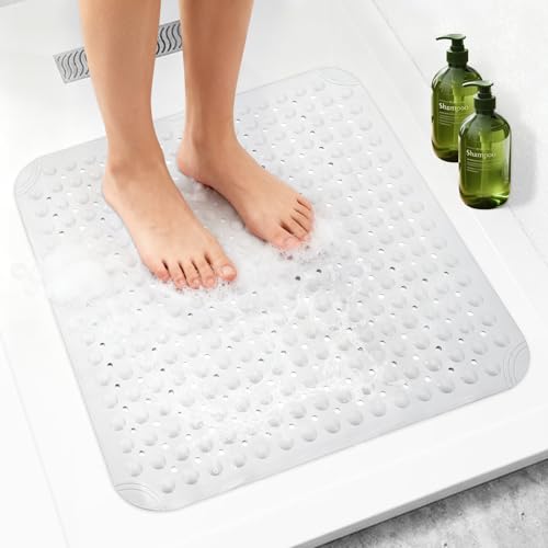 Holtrae Duschmatte rutschfest 80x80 mit Ablauflöchern und...