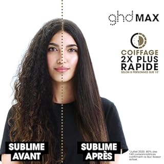 ghd - Lisseur ghd Max - Fer à lisser professionnel (Noir) - Lissage 2x plus rapide - Plaques larges - Sans chaleur extrême - Des cheveux 80% plus brillants - Idéal cheveux longs, épais et/ou bouclés