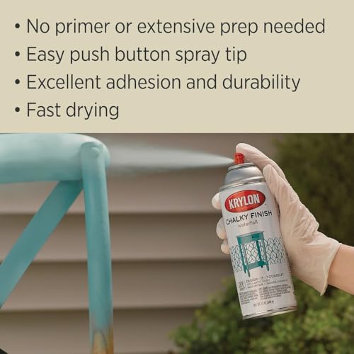 Image of Krylon CHALKY FINISH 12 Oz. Ultra Matte Chalk Spray Paint, Colonial Ivory - 1 Each