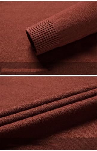 Men's Casual High Neck Simple Long Sleeve Loose Knitted Sweater 5