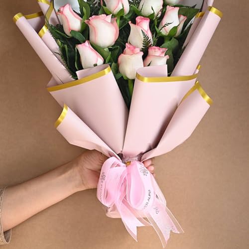 FlowerAura Premium Anniversary Flower Bouquet of 12 Pink Roses Perfect Anniversary Gift For Girlfriend, Boyfriend, Colleagues, Husband, Wife, Friends & Parents (Same Day Delivery) 5 41z NMaeRHL