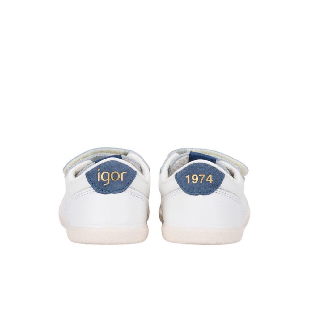 IGOR Deportivo COLEGIAL Respetuoso Tennis Cierre VELCROS Blanco-Jeans W10325-050