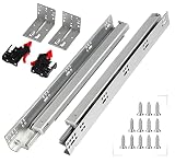 REGUDA Undermount Soft Close Drawer Slides Bottom Mounted Full Extension 9 12 15 18 21 24 Inch Ball