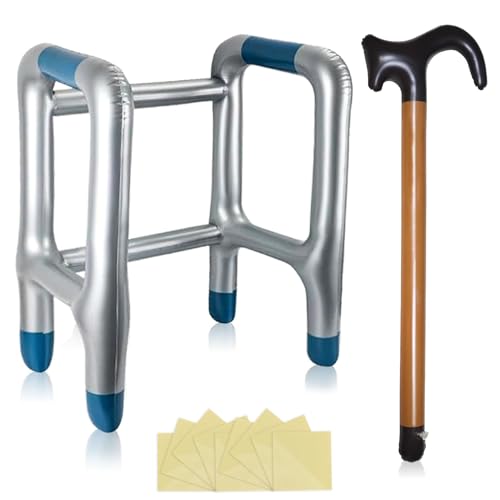 ZOCONE Aufblasbare Gehhilfe und Aufblasbarer Spazierstock mit 10 reparieren Patches, rollator aufblasbar für Oma oder Opa Lustig Kostüm, Sich Herausputzen Cosplay Geburtstag Halloween Scherzartikel ZOCONE Aufblasbare Gehhilfe und Aufblasbarer Spazierstock mit 10 reparieren Patches, rollator aufblasbar für Oma oder Opa Lustig Kostüm, Sich Herausputzen Cosplay Geburtstag Halloween Scherzartikel