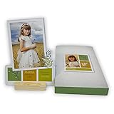 Live Panel - Detalle o Regalo para Tus Invitados de Comunión Personalizables en Tonos Verdes con la Ilustración de una Paloma | Incluye 1 Imagen, 1 Base de Madera y 1 Caja Personalizada