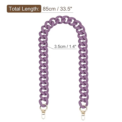Uxcell Acrylic Purse Chain Strap, 33.5" Flat Handbag Replacement Strap Acrylic Flat Extender Chain for Purse Handbags Purple - Image 2