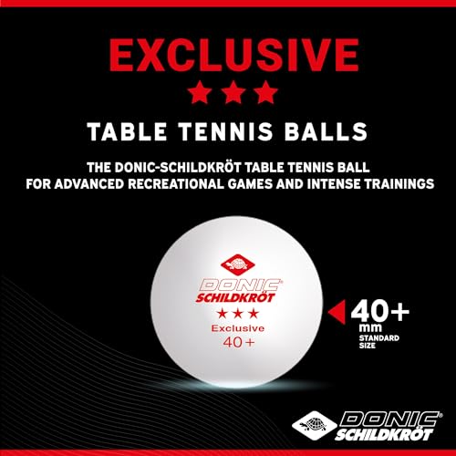 Image of Donic Exclusive 3 * 40+ Table Tennis Ball Dozen (White, 12 Balls)