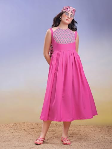 Image of PURVAJA Women's Midi Cotton Blend Dress (Floe-246-250)