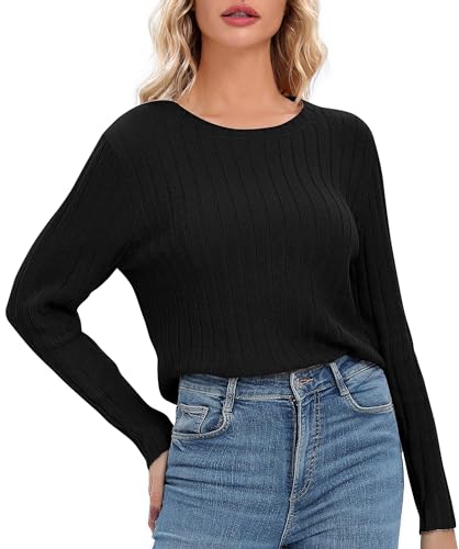 Image of Urban CoCo Women's Lightweight Crewneck Pullover Sweaters Long Sleeve Fall Knitted Sweater Tops