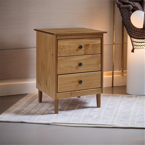 Pemberly Row PR-1855444 Modern 3 Drawer Wood Nightstand Bedroom Side End Table In Caramel thumb #5