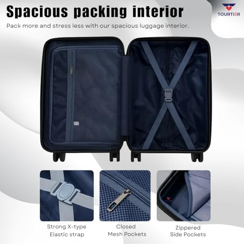 Image of 28-Inch Hard-Shell Luggage Suitcase | Lightweight 3.7 kg | 360 Spinner Wheels | 2-Way Zipper | Multi-Functional Lock | Business & Family Travel Trolley Bag (1, BLACK-20INCH)