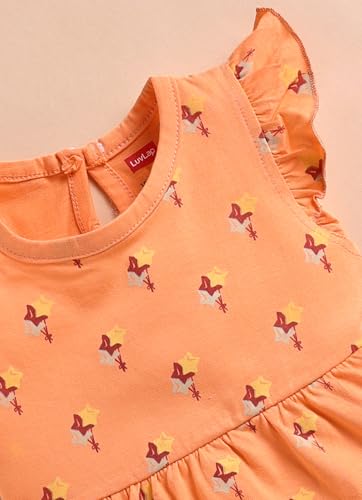 Image of LuvLap Baby Girls Regular Fit 100% Cotton Half Sleeve Girls Knee Length Frock Pack of 3