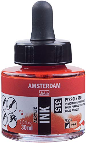Amsterdam Acrylc Ink Pyrrolered, Rojo Pirrole, Talla Única