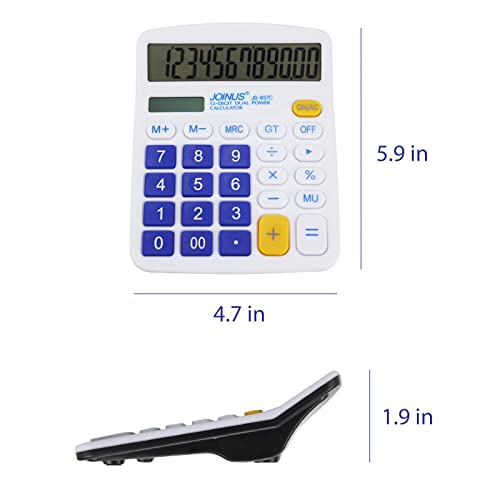 Qpey Calculators, 12-Digit Battery Office Basic Desk Desktop Calculators With Large Lcd Display Big Sensitive Button (Navy Blue) #TOP1