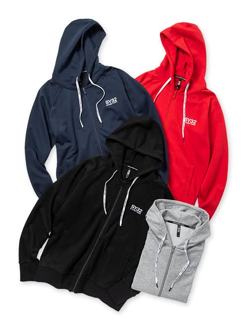 SY32 スウェット パーカー メンズ レディース おしゃれブランド スポーツ サッカー ゴルフ ウェア ジップ  TNS1770 Amazon | SY32 スウェット パーカー メンズ レディース おしゃれ