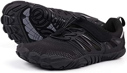 Joomra Women Barefoot Shoes Minimal Wide Zero Drop Parkour Athletic Hiking Size 9-9.5 Exercise Jogging Trekking Toes Sneakers Workout Footwear Black 40