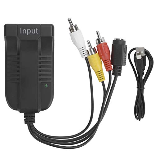 Heayzoki Conversor de áudio de vídeo, HDMI para macho para AV/CVBS/S-Adaptador de vídeo composto con