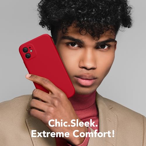 Image of Magnetic for iPhone 11 Phone Case Silicone, Compatible with MagSafe, [Full Camera Protection][Screen Protector] Slim Shockproof Protective Case for iPhone 11 6.1 inch, Red