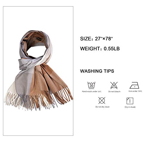 SOJOS Classic Plaid Tartan Cashmere Scarf for Women Men Soft Scarves SC3163