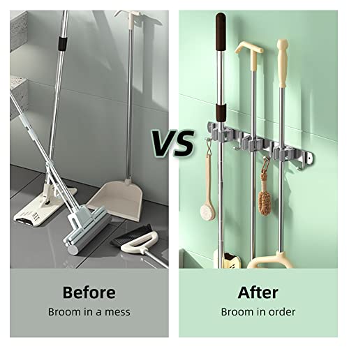 Mingzhe pcs suporte de vassoura montagem em parede aço inoxidável suporte de esfregão suporte de vas