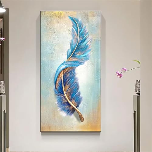 DIY diamant strass broderie plume : cadeau créatif 90x180cm