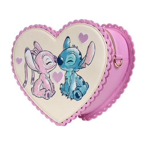 Loungefly Lilo & Stitch Angel Kiss Chocolate Box Heart Crossbody Purse3