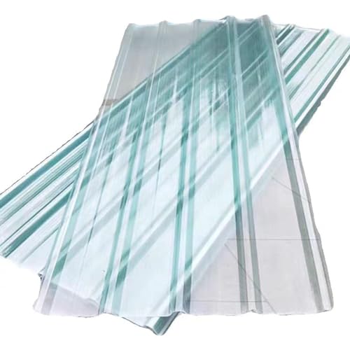 Panneaux de Toiture Ondulées,1mm Panneaux d'Éclairage Naturel Transparents,Tôle Ondulée Trapézoïdale Résistant Aux Intempéries,Tôle de Toit pour Abri...
