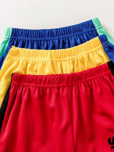 Boys' 6PC Active Shorts Set T-Shirt Tee and Quick Drying Shorts Summer Athletic Sets 4-12Y4