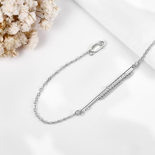 YAFEINI Violin Cello Flute Gifts for Women 925 Sterling Silver Flute Violin Bow Bracelet Jewelry Music Gifts for Violinist Cellist Flute Lovers3