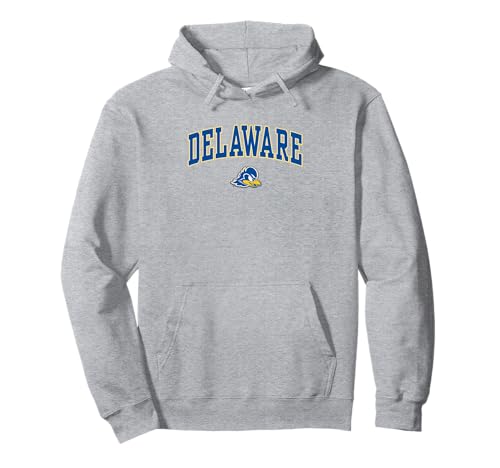 Delaware Fightin' Blue Hens Arch Over Heather Gray Pullover Hoodie Small