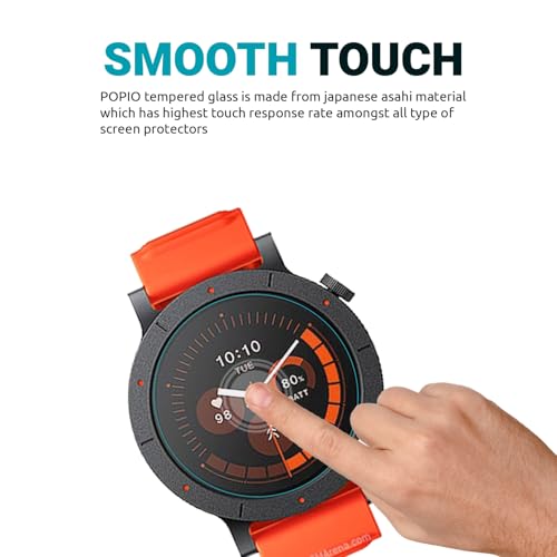 Image of POPIO Military-Grade Gorilla Tempered Glass for CMF by Nothing Watch 3 Pro (Transparent) Edge to Edge Full Screen Coverage, Pack of 2
