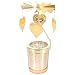 minkissy Valentines Day Rotating Candleholder Golden Tea Light Dining Table Adornment Candle Holder ( Love )