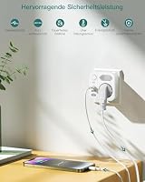 OUFUYU 6-in-1 USA Adapter Steckdose, Reiseadapter Typ B mit 2USB A & 2USB C | Mit 2 Steckdosenadapter und Schalter, Wand Ladegerät für Amerika, Kanada, Thailand, Mexiko – Ansicht 2
