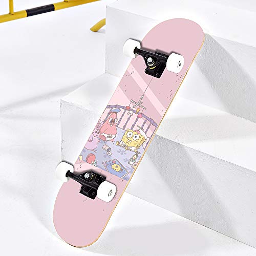 CUTEY Skateboard Complete 31 Inch Pro Skateboard 7 Layer Canadian Maple Aluminum Alloy