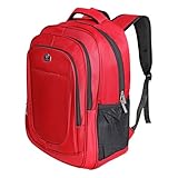 GMTA Mochila Grande Resistente Masculina Feminina Notebook Executiva Escolar Faculdade Passeio Trabalho Viagem (Vermelha)