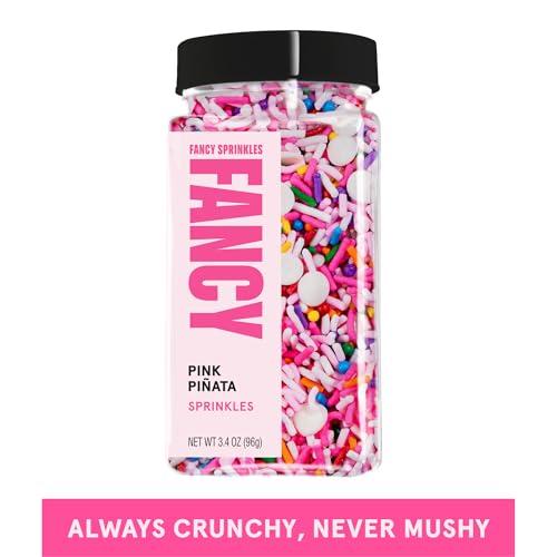 Image of Fancy Sprinkles Pink Pinata Sprinkle Mix | Hot Pink, Pastel Pink & Rainbow Jimmies | Cake, Cupcake & Funfetti Baking | Birthday Party & Girls Night | 1 Pack (0.5c)