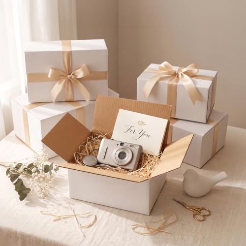 Image of RLAVBL 30 Pack Shipping Boxes Assorted Sizes 8x6x4 & 9x6x4 & 10x7x5, White Corrugated Cardboard Mailers for Packing, Mailing, Business